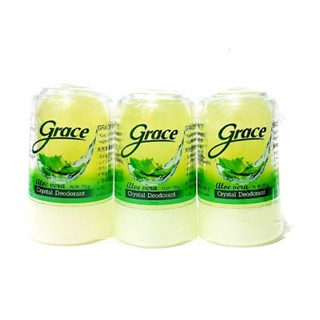 Grace Crystal Deodorant Aloe Vera 70g(โรลออนสารส้มระงับกลิ่นกาย สูตรว่านหางจระเข้ 70g)