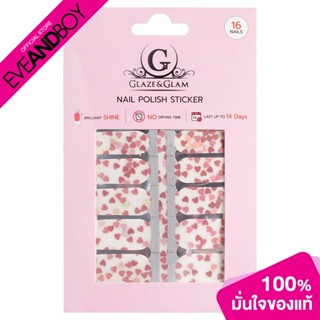 GLAZE &amp; GLAM - Nail Polish Sticker/STK023/16Pcs (10 g.) ยาทาเล็บแบบแผ่นสติกเกอร์