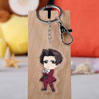 ❤❤❤ღღAnime Gyakuten Saiban Ace Keychain Cartoon Figure Attorney Acrylic Pendent Keyring xn6a