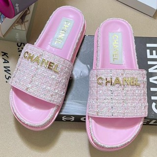[พร้อมส่ง] รองเท้าแตะ พื้นแบน ผ้าลินินถัก คุณภาพสูง แฟชั่นฤดูร้อน สําหรับผู้หญิง