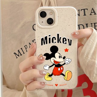 เคสโทรศัพท์มือถือแบบนิ่ม ลายมิกกี้เมาส์วิ่ง สีขาว สําหรับ iphone 14promax 11 13 12 7 8 Plus X XR XSMax