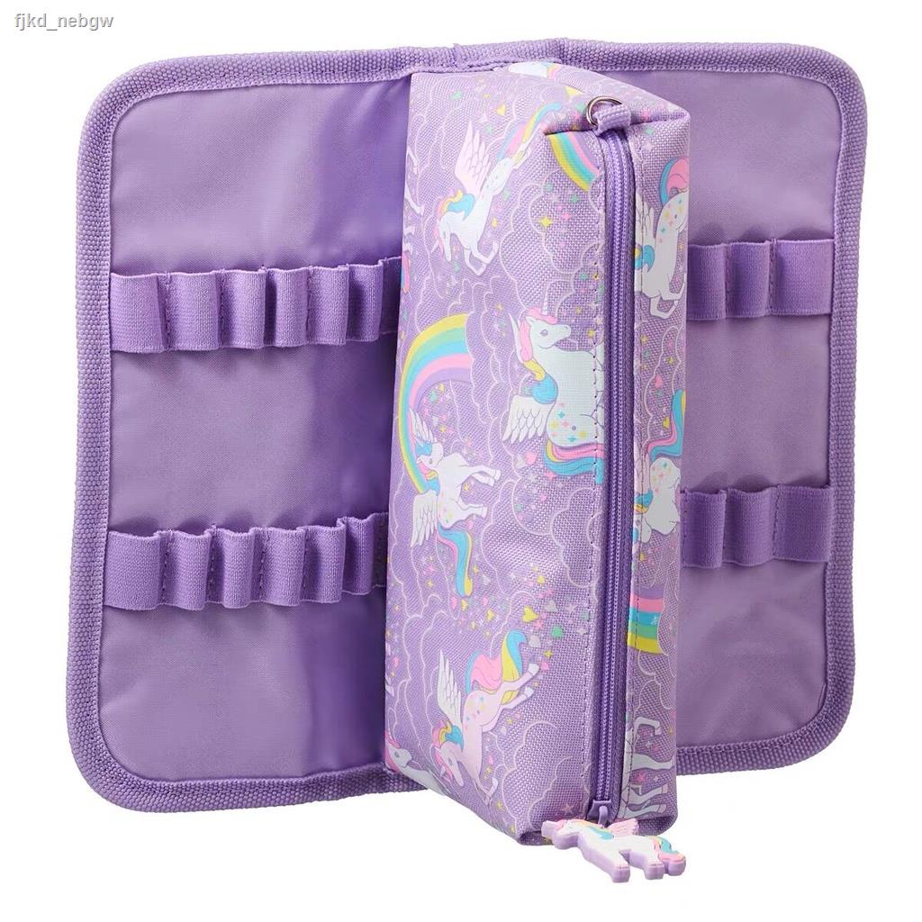 Smiggle Purple unicorn Utility Pencil Case Multifunctional Double layer stationery bag
