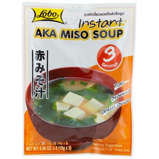 โลโบซุปเต้าเจี้ยวแดงกึ่งสำเร็จรูป 30กรัม  /  Lobo Instant Aka Miso Soup 30g.