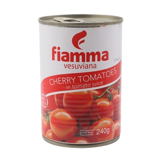 ไฟมมาวีสุเวียนามะเขือเทศเชอร์รี่ในน้ำมะเขือเทศ 400กรัม  /  Fiamma Vesuviana Cherry Tomatoes in Tomato Juice 400g.