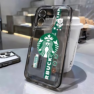 เคสโทรศัพท์มือถือแบบนิ่ม ใส กันรอยเลนส์กล้อง ลายหมีกาแฟ แฟชั่น สําหรับ iphone 14promax 11 12 13 7 8 Plus X XR XSMax