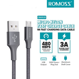 Romoss CB0531สายชาร์จ Nylon 1M USB-A to Micro 3A Fast Charging Cable