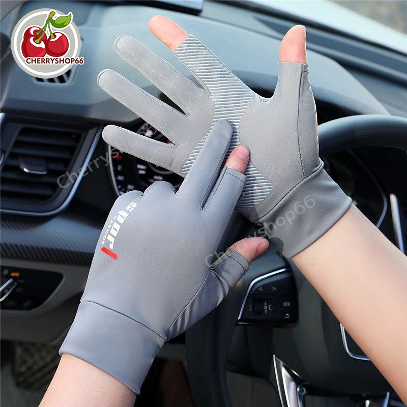 ถุงมือมอเตอร์ไซค์ ปั่นจักรยาน ตกปลา กันแดด uv กันลื่น ถุงมือ - รูปที่ 2