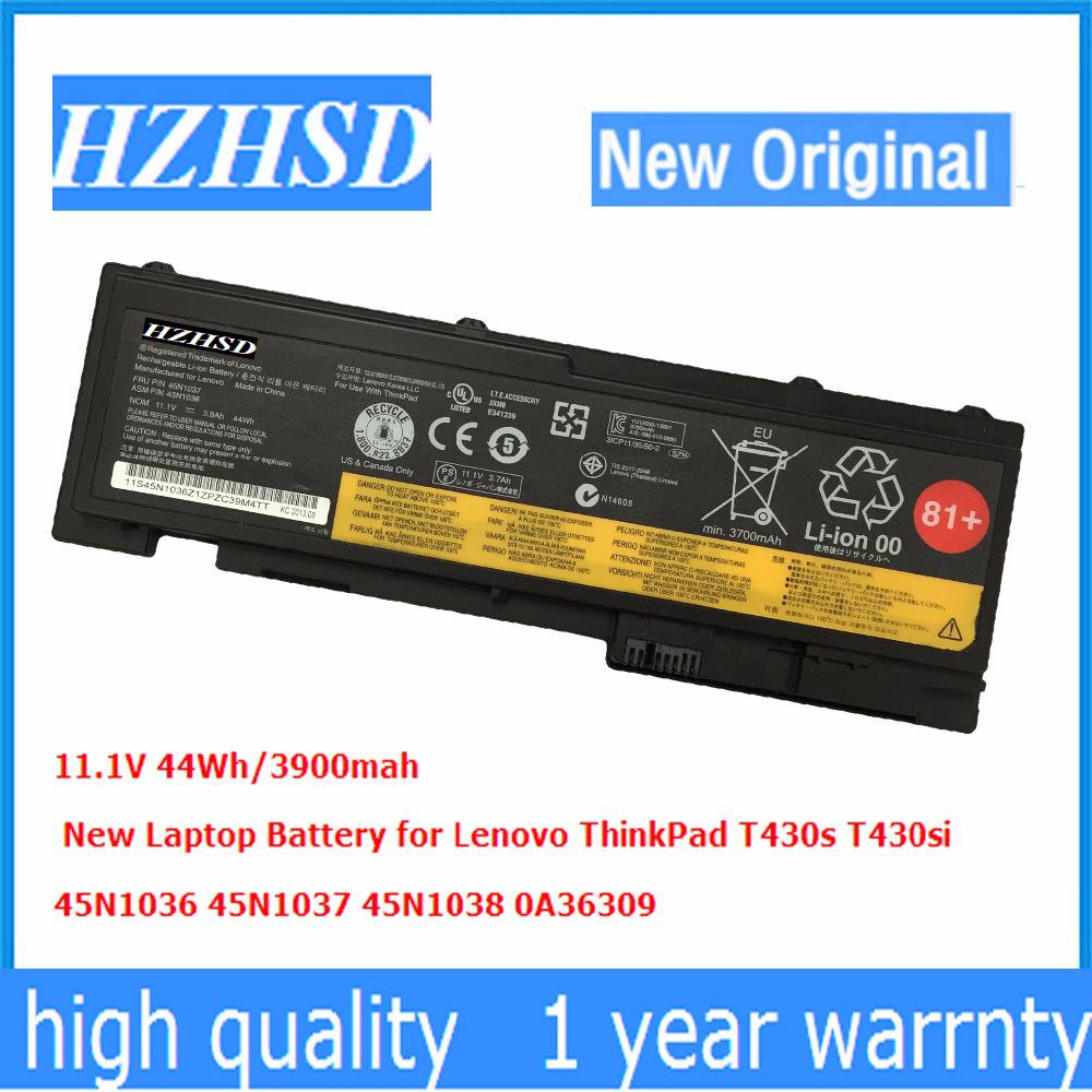 11.1V 44Wh ใหม่ T430s T420S แบตเตอรี่แล็ปท็อปสำหรับ Lenovo ThinkPad 45N1036 45N1037 0A36309