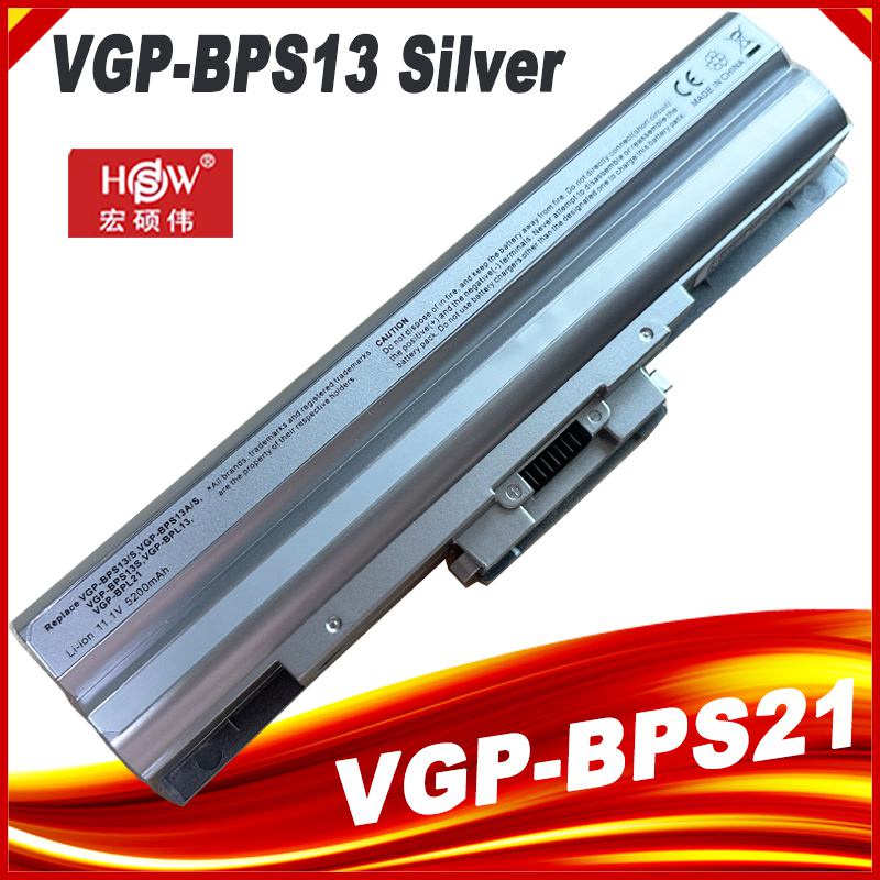 แบตเตอรี่แล็ปท็อปสีเงิน4400MAh สำหรับ SONY BPS13A /S /B VGP-BPS13A /Q VGP-BPL13 TX57CN