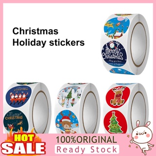[B_398] 1 Roll Christmas Stickers Santa Snowman Print Wrapping Gift Box Label Christmas Tags for Kids