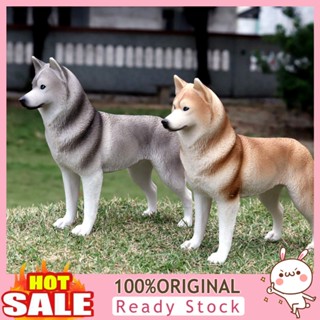 [B_398] Simulation Husky Dog Plastic Model Desktop Ornament Decor Children Toy