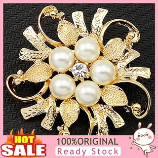 [B_398] Women Breastpin Elegant No Flower Rhinestone Faux Brooch Pin for Party Dating