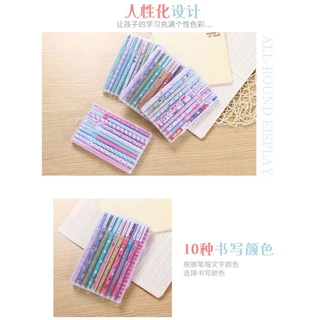 FYP ปากกาเจลสี 10แท่ง 10สี เส้นเล็ก เขียนลื่น ขนาด 0.38มม.Colorful Gel Pen Set ลายน่ารัก