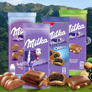 ∈รัสเซียนำเข้า Milka milka ของเยอรมัน ช็อกโกแลต Oreo บิสกิตแซนวิช ฟองนม เนยโกโก้บริสุทธิ์