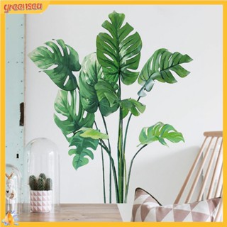 (greensea) Tropical Plant Leaves สติ๊กเกอร์สําหรับติดตกแต่งผนังบ้าน