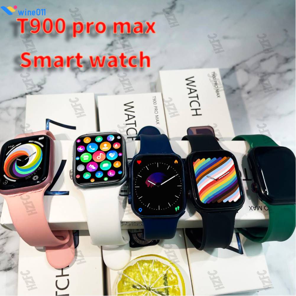 ❤❤❤🌸💮สมาร์ทวอทช์ T900 Pro max กันน้ํา IP67 เซนเซอร์วัดอัตราการเต้นของหัวใจ โทรศัพท์มือถือ ลําโพงบล
