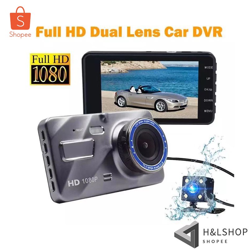 ส่งไว🚚 ⚡928/a6tล้องติดรถ 4.0นิ้วหน้าจอIPS เลนส์คู่ Full HD1080 จุด Night Vision กล้องมองหลัง รุ่น D9