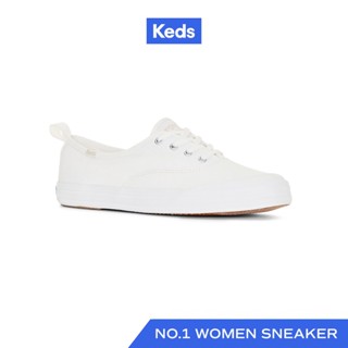 KEDS รองเท้าผ้าใบ แบบผูกเชือก รุ่น CHAMPION TOE CAP CANVAS สีขาว ( WF67877 )