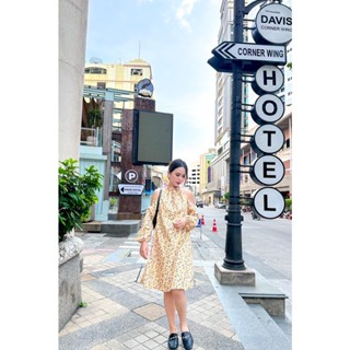 Chic No.9 :  Dress - Ladies Blossom เดรสเที่ยว เดรสคลุมท้อง 👋ปัดซ้ายที่รูปเพื่อดูขนาดสินค้า