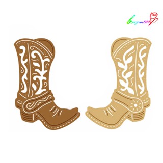 【AG】Cowboy Boots Hat Metal Cutting Die DIY Scrapbook Craft Making Stencil Mold