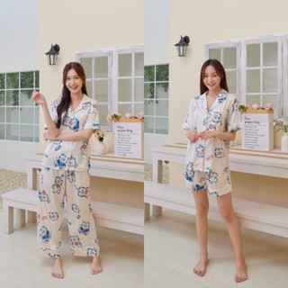 ชุดนอน Muslin pajamas [ โค้ด MUSSEP130 ลด 130 ฿] ชุดนอน  ซาติน Silk Satin ผ้านุ่มลื่น ใส่สบาย ( รุ่น T1042,N1042,L1042 )