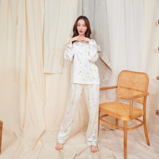 ชุดนอน Muslin pajamas [ โค้ด MUSSEP130 ลด 130 ฿] ชุดนอนผ้าเยื่อไผ่ แขนยาวขายาว ผ้านุ่ม ใส่สบาย (รุ่น C397)