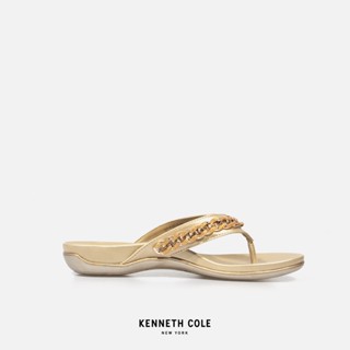 KENNETH COLE รองเท้าแตะผู้หญิง รุ่น GLAM 2.0 CHAIN THONG สีซอฟต์โกลด์ ( SAN - RLF1063MS-712 )