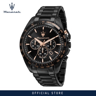 [2 Years Warranty] Maserati Traguardo 45mm Black Sunray Dial Mens Quartz Watch R8873612048