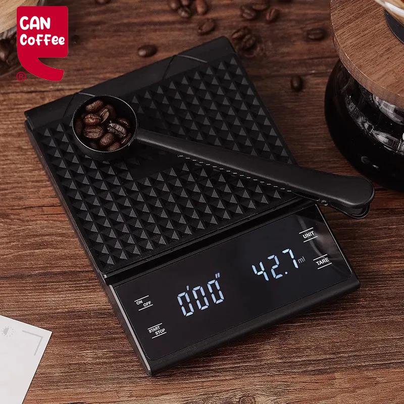 Can Coffee เครื่องชั่งกาแฟ เครื่องชั่งดิจิตอล 3kg/0.1g พร้อมแผ่นซิลิโคนกันลื่น พร้อมแบตเตอรี่