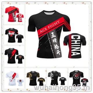 Ufc เสื้อยืดแขนสั้น พิมพ์ลายมวยไทย♟❧✌เสื้อกีฬามวย MMA แบบแห้งเร็ว สําหรับออกกําลังกาย