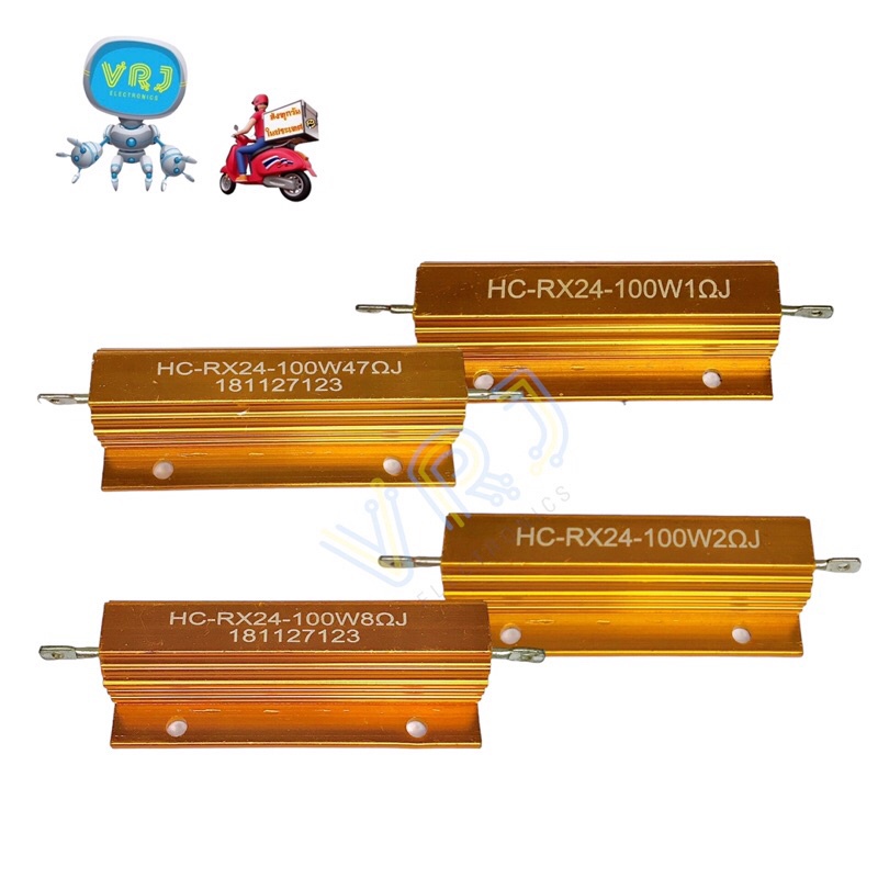 Rซิงค์ ตัวต้านทานอลูมิเนียม 100W- 1E 2E 2.7E 4E 5E 6E 8E 10E 15E 22E 47E 50E 100E ของมีพร้อมส่งในไทย