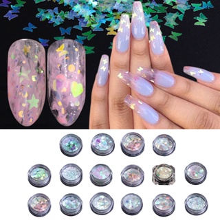 Calciummj Sequins Nail Glitter Butterfly Star Love Heart DIY Nail Art Accessories Colored Nail