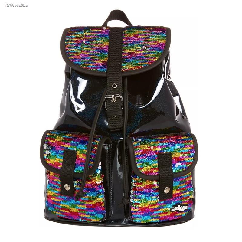 กระเป๋านักเรียน Smiggle Ruby Sequin Backpack สีม่วงและสีเงิน