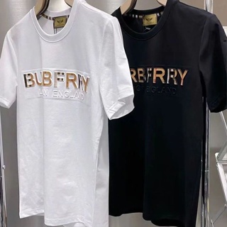 เสื้อยืดแขนสั้นลําลอง พิมพ์ลายตัวอักษร Burberry แฟชั่นฤดูร้อน สไตล์ยุโรป สําหรับผู้ชาย 2023