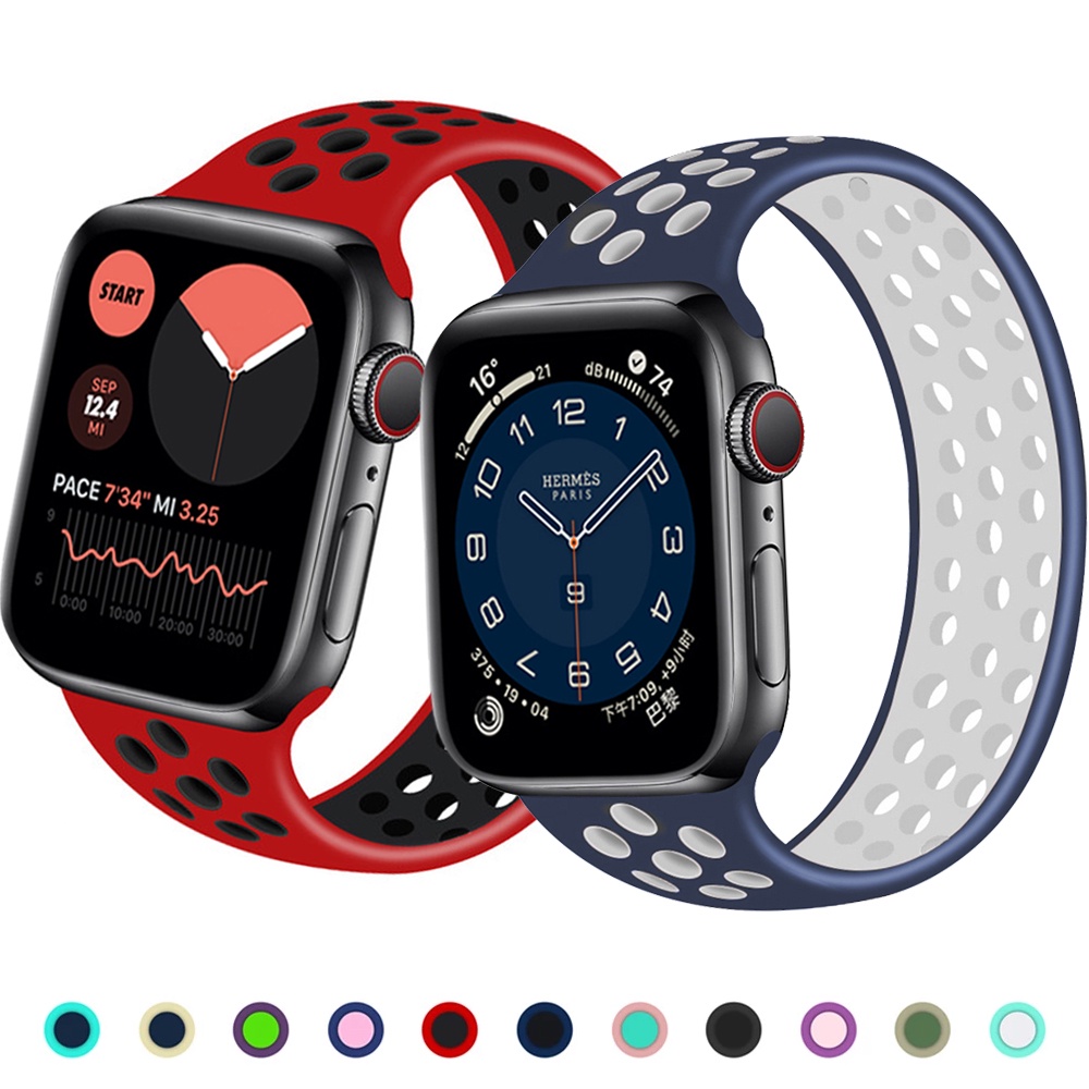 ☌✖Solo loop Strap for Apple Watch Band 40mm 38mm Elastic watchbands Belt Silicone bracelet for iWatch Series 3 4 5 SE 6