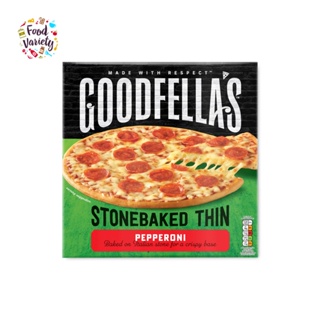 Goodfellas Stone Baked Thin Pepperoni Pizza 332G กู๊ดเฟลลาส สโตน พิซซ่า เปปเปอร์โรนี แผ่นบาง อบกรอบ 332 กรัม