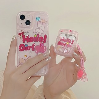 เคสหูฟัง ลายการ์ตูนกระต่ายน่ารัก สําหรับ Airpods 14 13 12 11 1 2 3 Pro