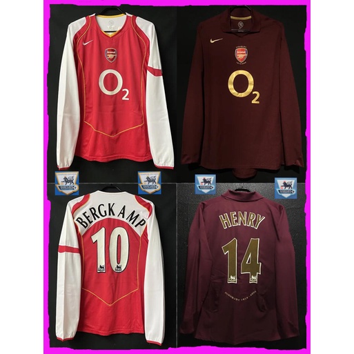 เสื้อยืดแขนยาว ลายทีมชาติฟุตบอล Gaopin 2004/2005 season Arsenal สไตล์เรโทร