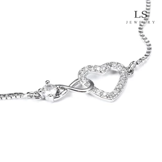 LS jewelry สร้อยข้อมือแฟชั่น สร้อยข้อมือผู้หญิง จี้หัวใจ สร้อยข้อมือเงินโลหะ น่ารัก เหมาะเป็นของขวัญ