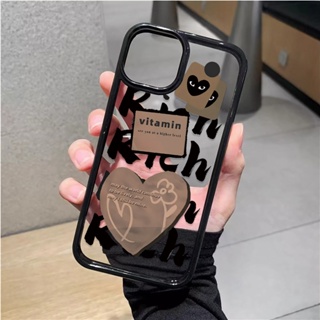 เคสโทรศัพท์มือถืออะคริลิคใส แบบแข็ง ลายหัวใจน่ารัก สําหรับ iphone 14promax 11 13 12 7Plus 8 X XS Max