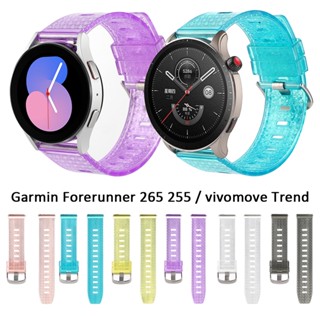 สายนาฬิกาข้อมือแฟชั่น แบบใส ลายเพชร สําหรับ Garmin Forerunner 265 255 645 245 music vivomove trend venu 2 plus SQ approach s60 22 มม. 20 มม.