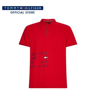 Tommy Hilfiger เสื้อโปโลผู้ชาย รุ่น MW0MW29409 XLG - สีแดง