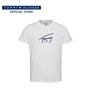 Tommy Hilfiger เสื้อยืดแขนสั้นผู้ชาย รุ่น DM0DM16428 YBR - สีขาว