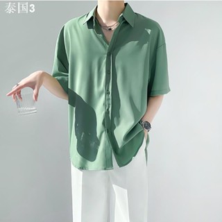 ✨MOLLGE✨Summer Korean Fashion Abstinence Short-sleeved Korean Business Mens Shirt