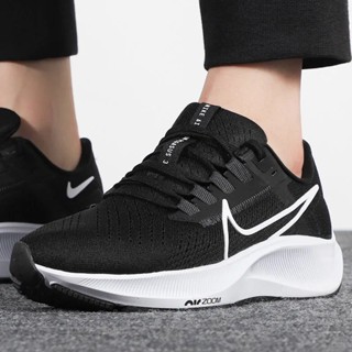 Zoom Pegasus 38 air zoom รองเท้าวิ่งมาราธอนรองเท้าผ้าใบระบายอากาศสีดำ + ขาว