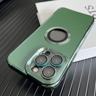 【AG Matte soft case+Lens film/Green】เคส compatible for iPhone 11 12 13 14 15 pro max case