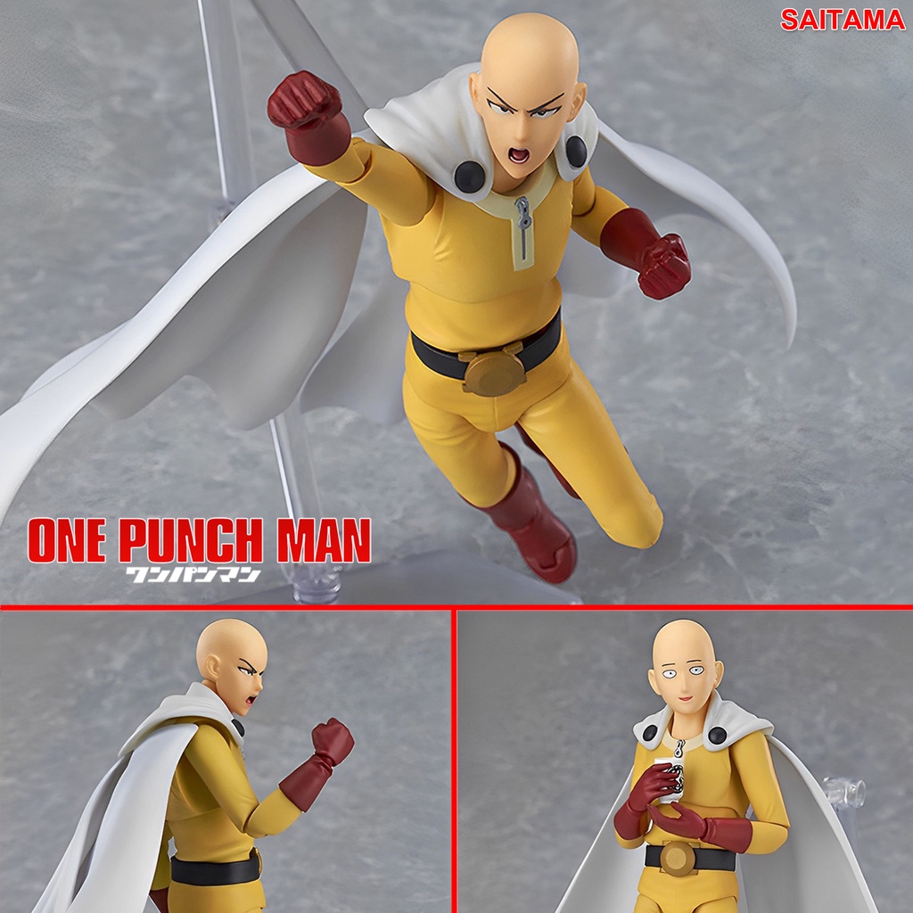 แอคชั่น ฟิกเกอร์ One Punch Man วันพั๊นช์แมน เทพบุตรหมัดเดียวจอด Saitama Caped Baldy ไซตามะ Figma Anime Model Gift ฟิกม่า