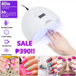 [READY STOCK] SUN 19 80w UV Nail Phototherapy Lamp 36 LED Nail Light Quick Dryer Cure Gel Polish Nail Machine