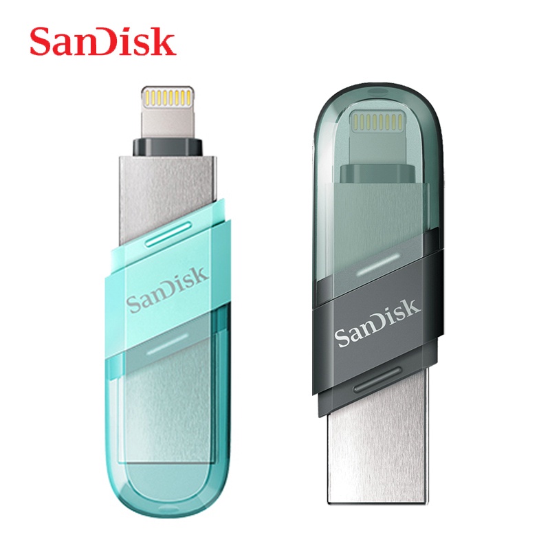 ❃♞SanDisk USB 3.0/3.1 USB iXpand Flash Drive Flip 128GB Pen Drive 64GB For iPhone X 11/8/7Plus/5/5s/5c/6/6s Plus/ipad An