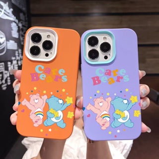 เคสโทรศัพท์มือถือ ซิลิโคน ลายหมีเต้นรํา สายรุ้ง 3 in 1 สําหรับ iPhone 14Promax 13 12 11 7Plus X XR